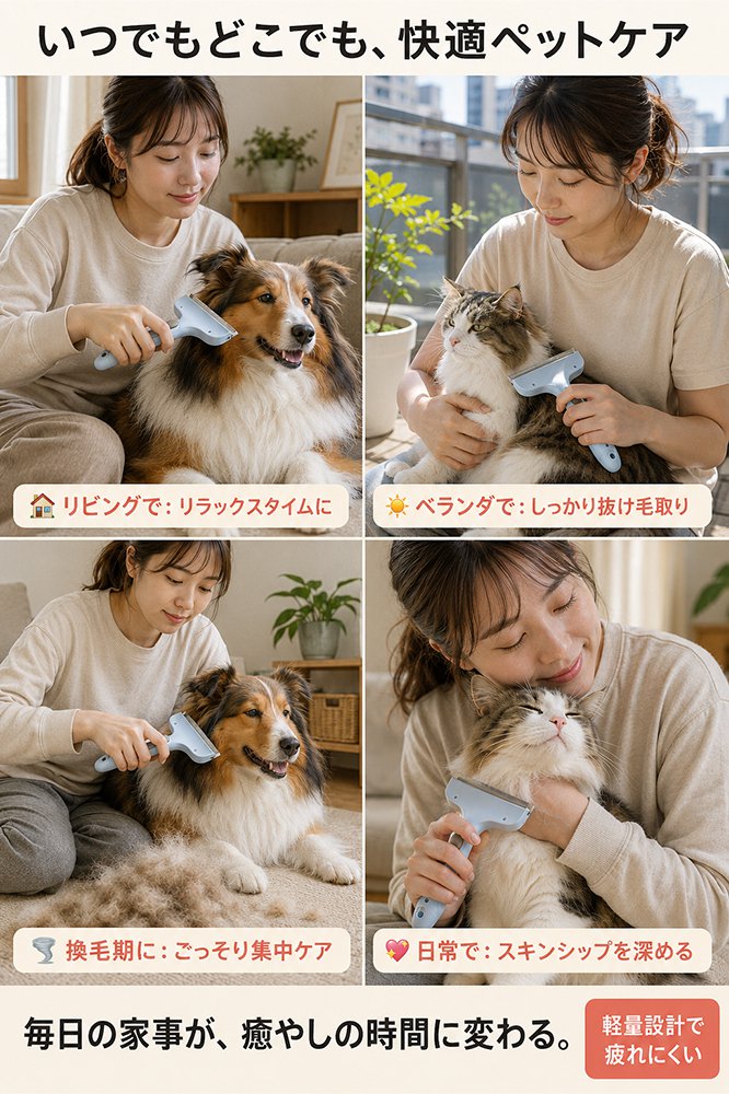 犬猫用 アーチ型抜け毛取りブラシ