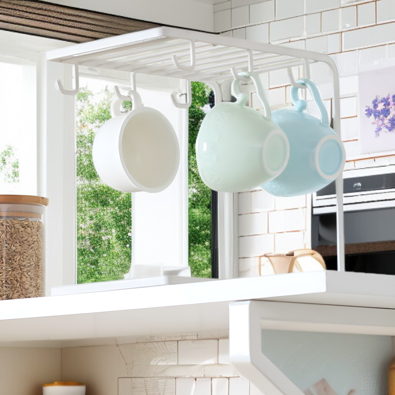 カップラック、ウォーターカップ収納ラック、カップ収納、ドレンカップ仕切りラック、ティーセット収納ラック、逆さまのコーヒーカップバー