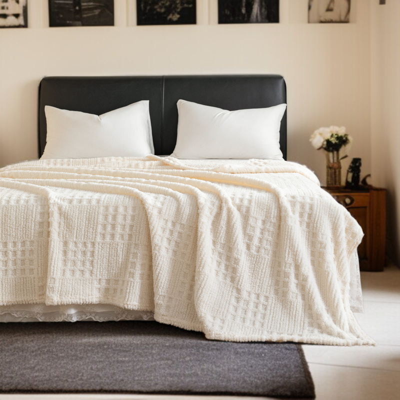 Thickened Warm Plush Blanket Cover Blanket Warm Knitted Home Padded