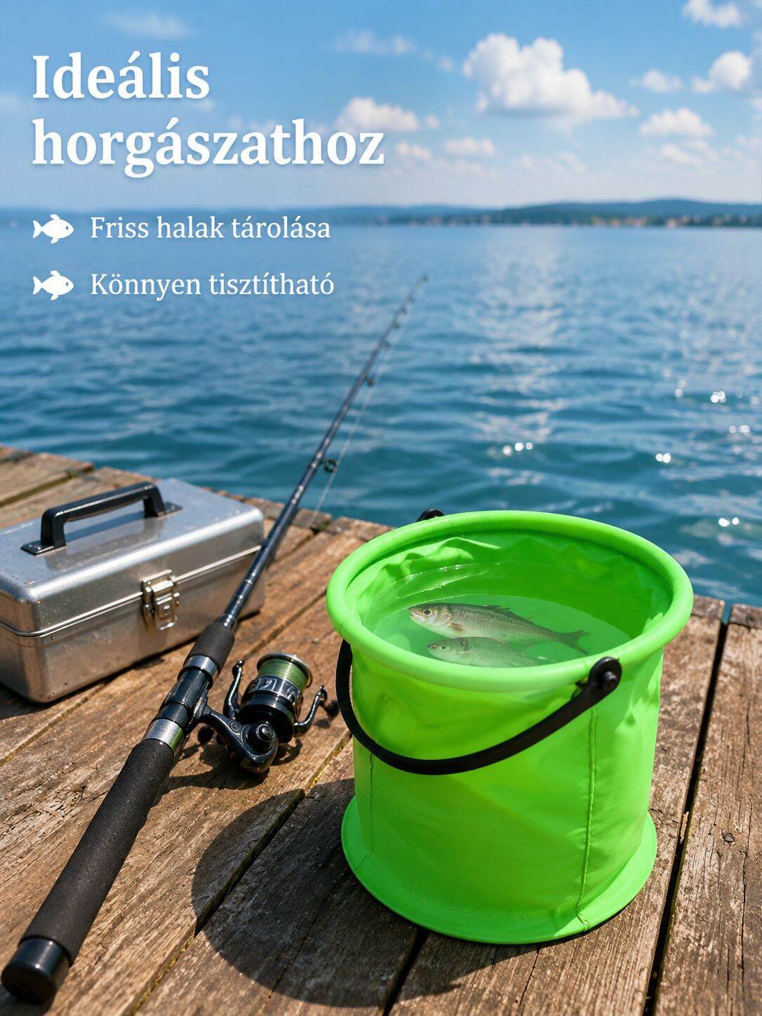 Vízálló összecsukható vödör horgászathoz