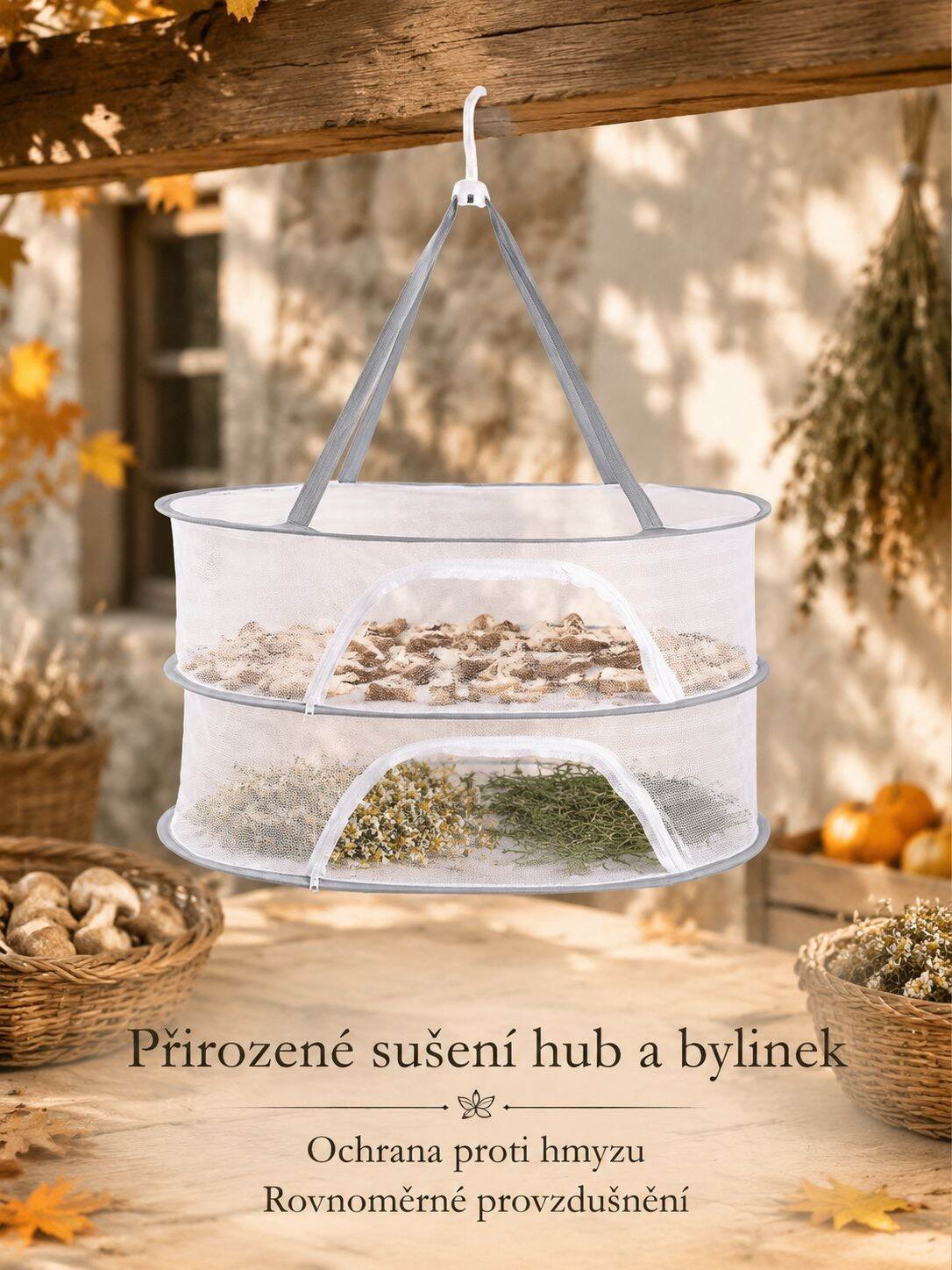 Bezpečné sušení prádla díky síťce a zipu