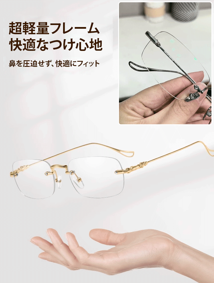  | ブルーライト・紫外線カット | わずか14g・超軽量チタン 