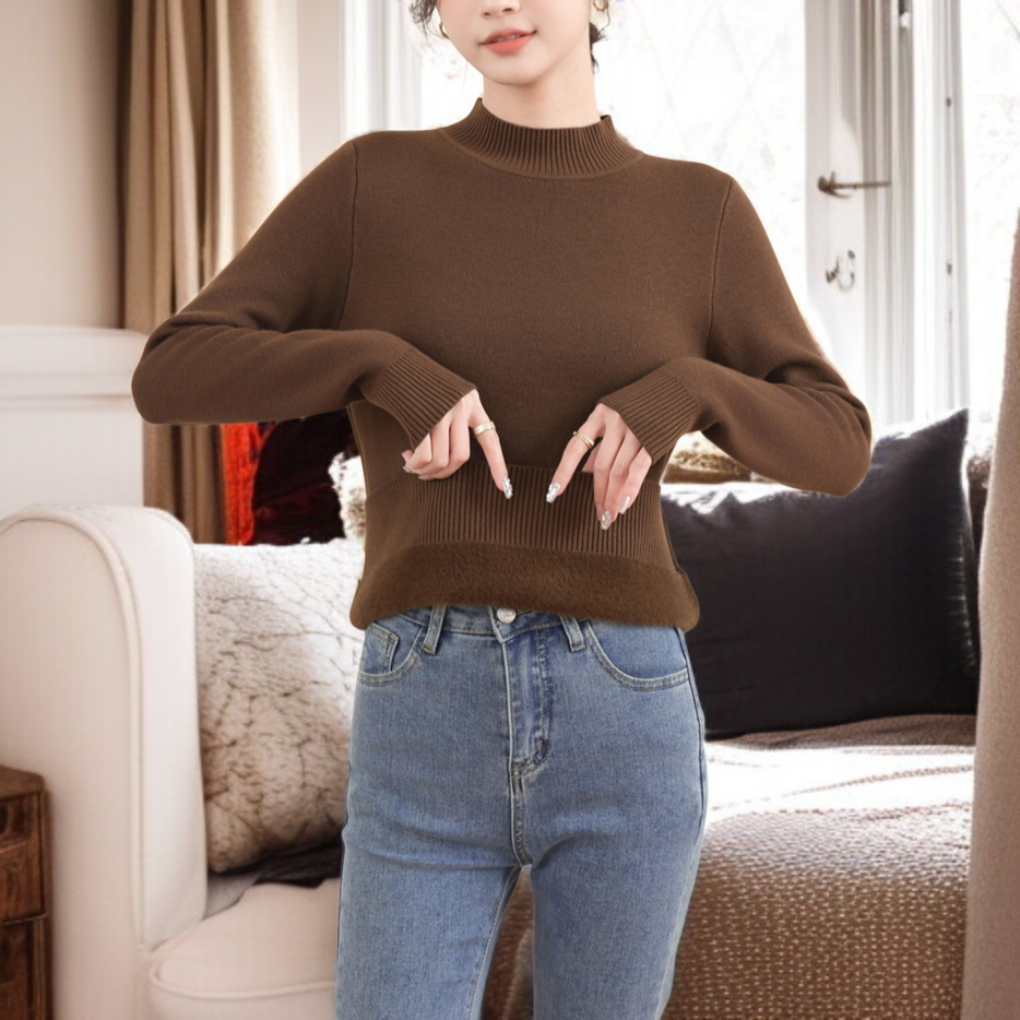 기모 톱 기모 도톰 니트 여 반폴라 이너 추동 이너 니트