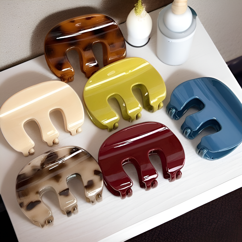 Women's Versatile Shark Hair Clip, Medium M-Shaped Pumpkin Claw