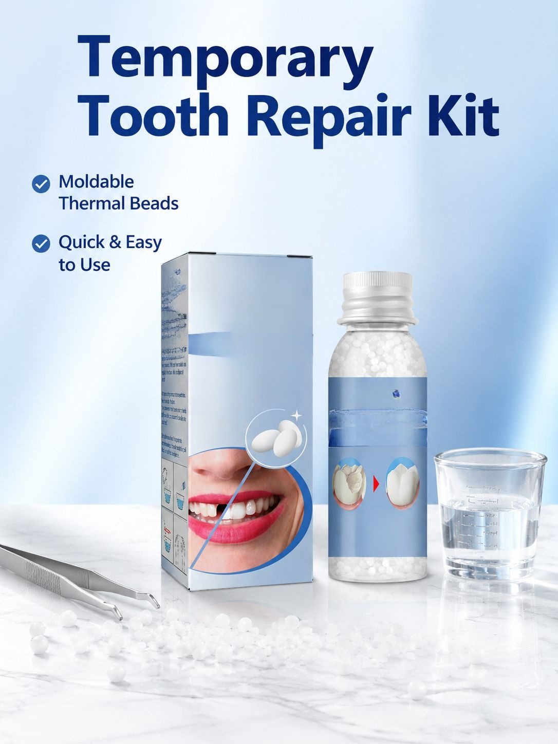 EELHOE Plastic Denture Repair Glue Temporary Tooth Filling Material