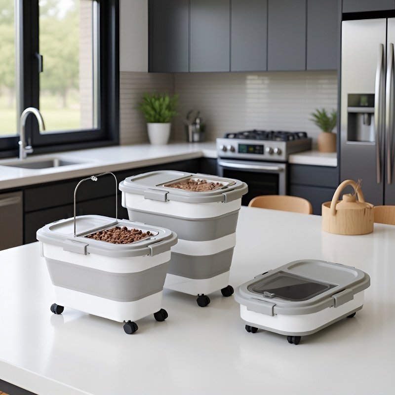  접이식 곡물 저장통 방습 쌀통