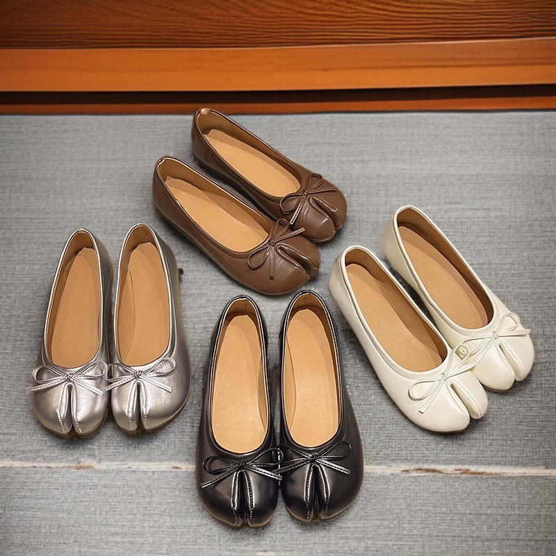 레드 단화 여 플랫 컴포트화 여성 구두 리본 발가락 봄가을 여름 단화