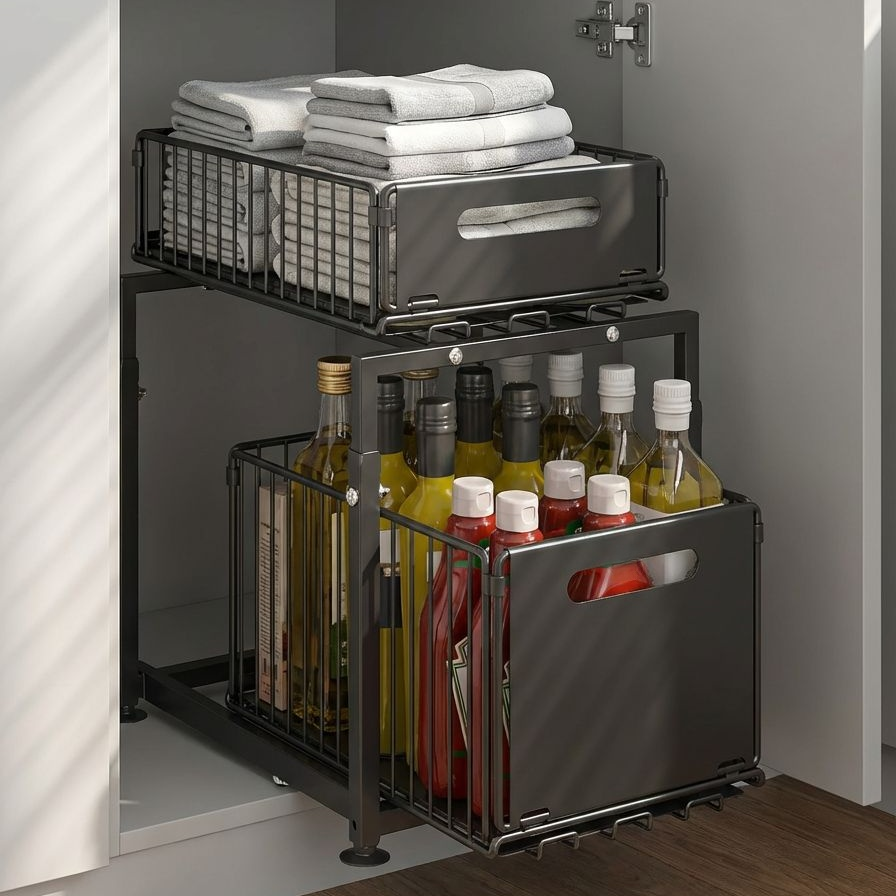 튼튼하고 안정적인 캐비닛 수납 선반