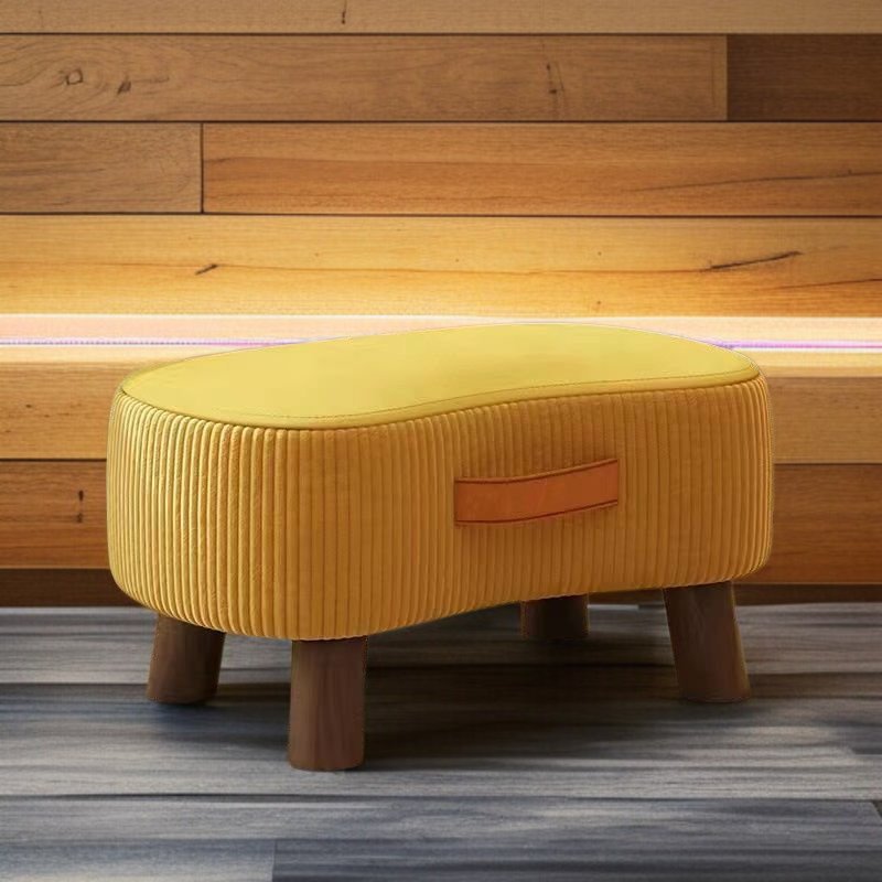 Tragbarer Fußhocker aus Massivholz, Schuhwechsel- und Couchtischhocker für das Wohnzimmer