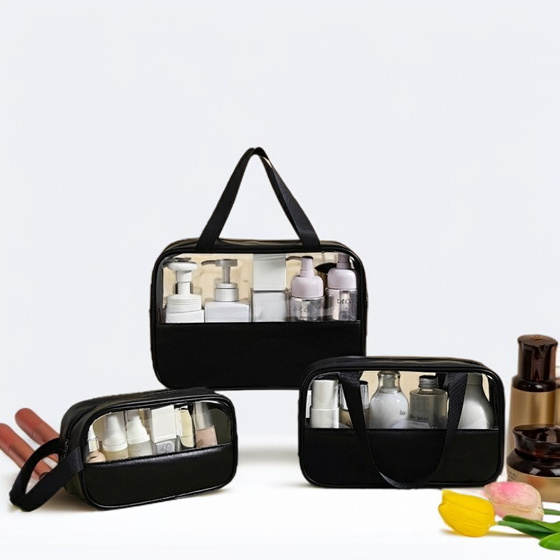 透明大容量ウォッシュバッグ 防水携帯用ハンドヘルド化粧品バッグ 旅行用大容量収納バッグ