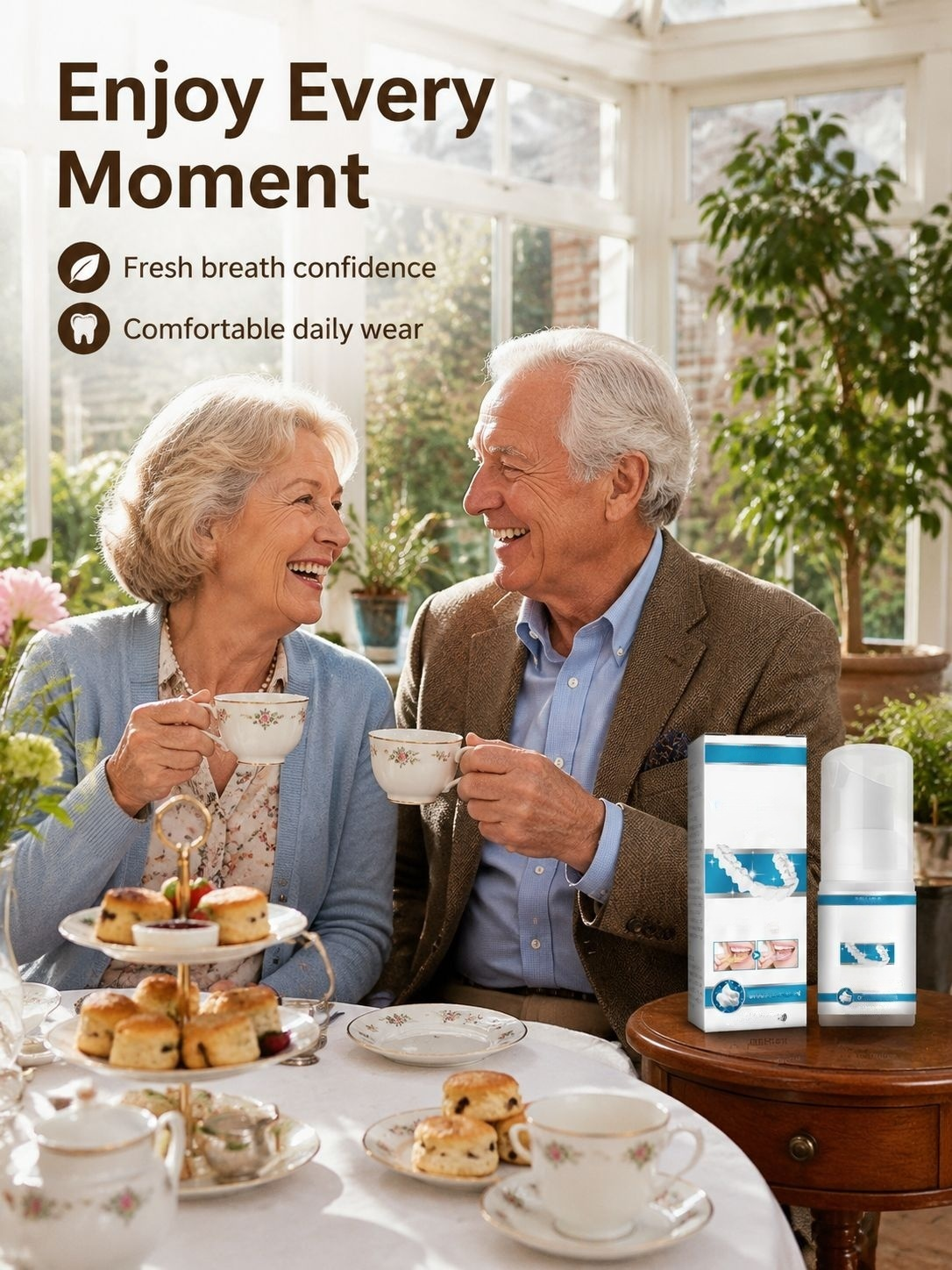 EELHOE Denture Care Kit packaging and contents display