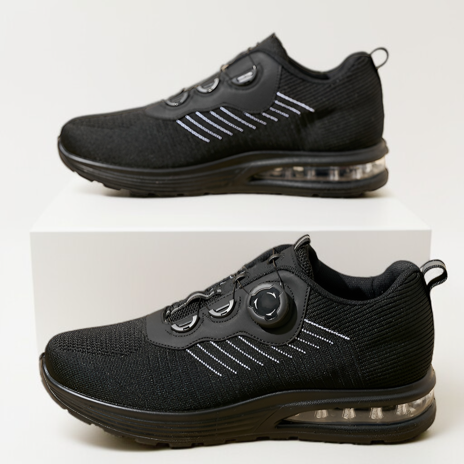 أحذية رياضية كورية للأزواج، مريحة وعملية، مزودة بوسادة هوائية وزر تثبيت.