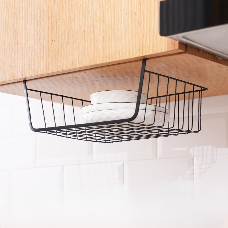 No-Drill Hanging Kitchen Basket Rack