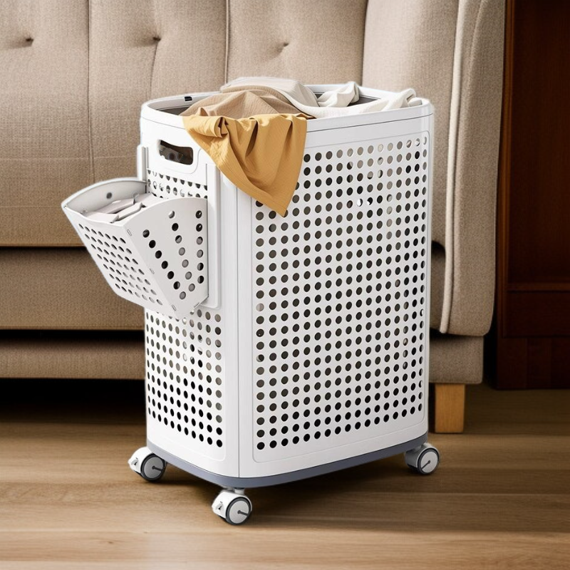 바퀴 달린 세탁 바구니