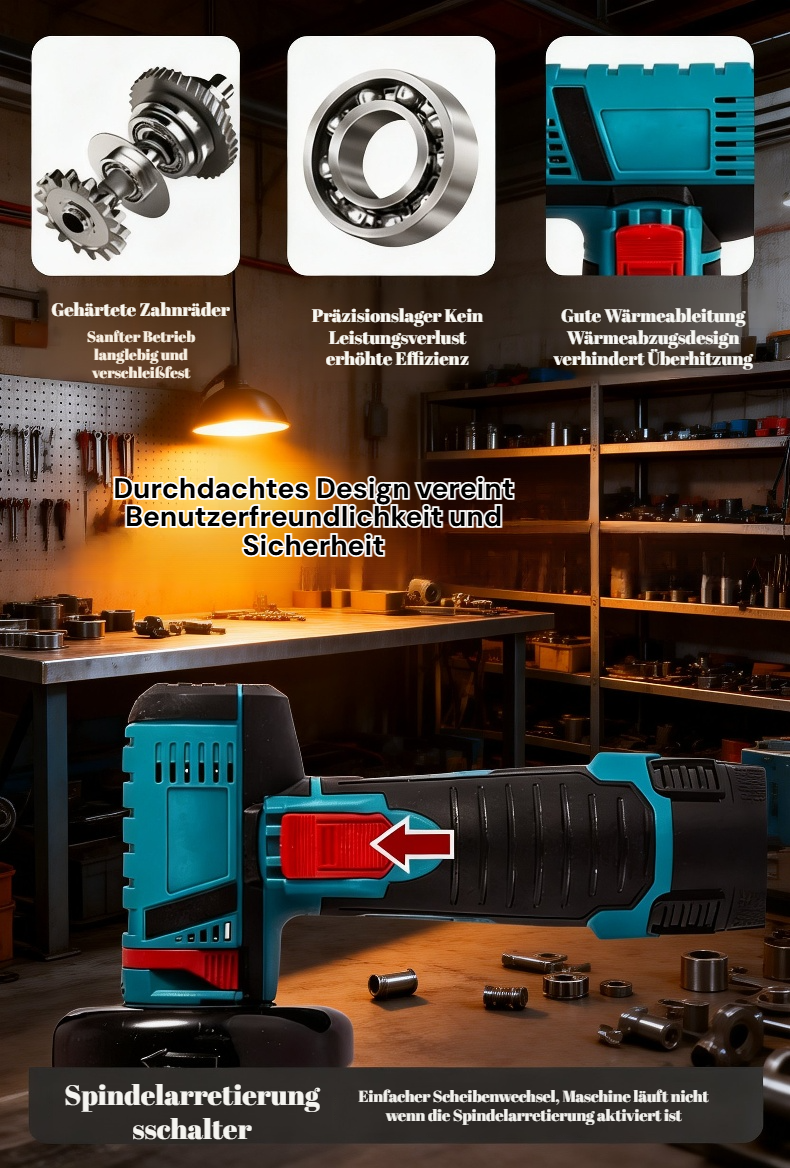 Einfache Bedienung der tragbaren Winkelschleifmaschine