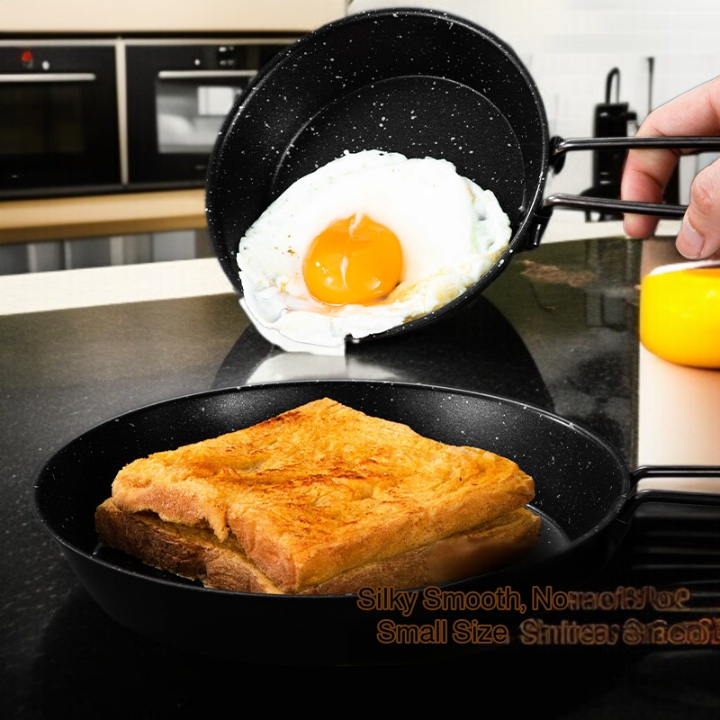 Przenośna składana nieprzywierająca patelnia ze stali nierdzewnej na zewnątrz