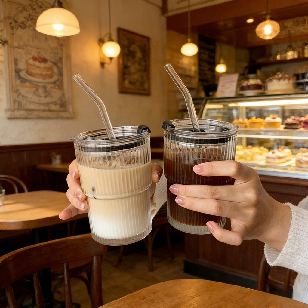 豎紋竹節杯家用透明玻璃杯