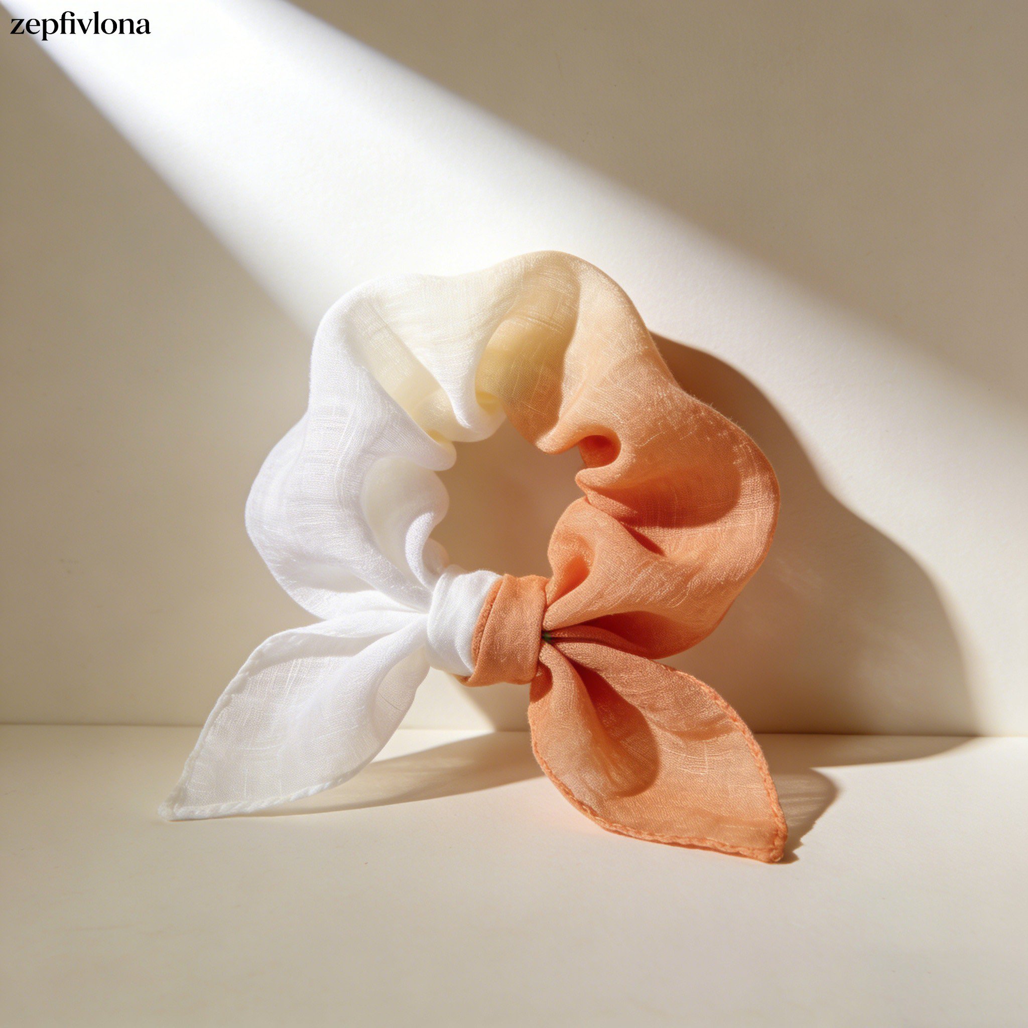 通気性の良いリネンスカーフのアップ画像