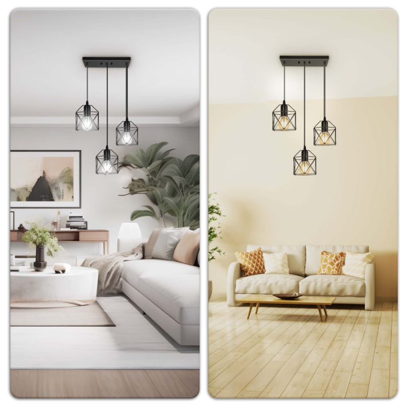 Lámpara de araña de metal retro