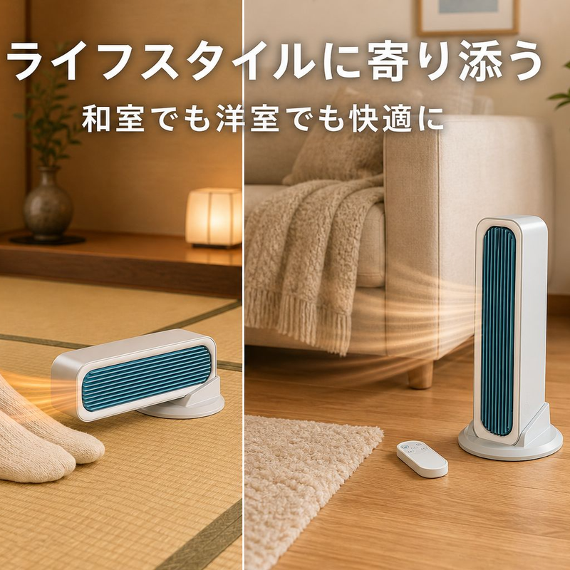 多機能パワフル縦横型タワーファン