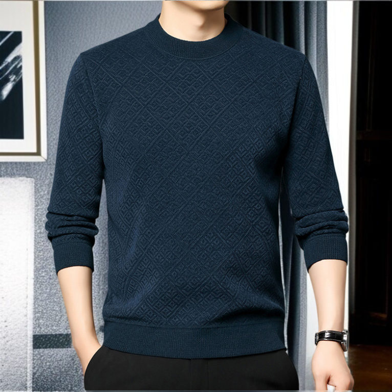 남자 기모 후드 루즈핏 라운드 이너 상의 아빠룩 기모 도톰 니트 캐주얼 솔리드 상의