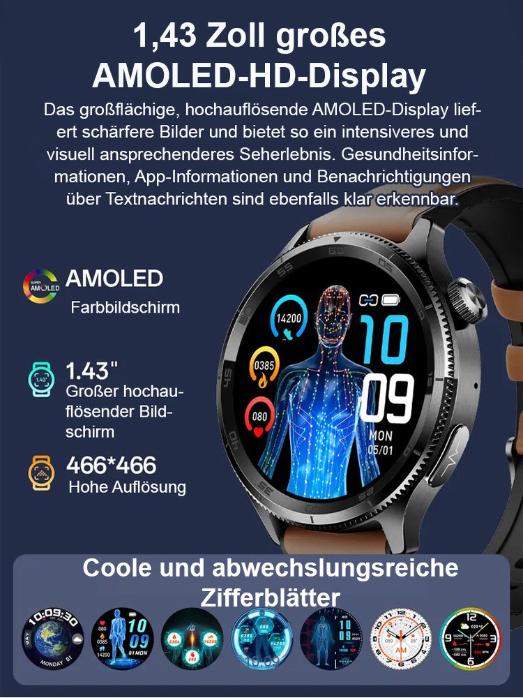 Multifunktionale Uhr zur Überwachung von Blutdruck und Blutzucker