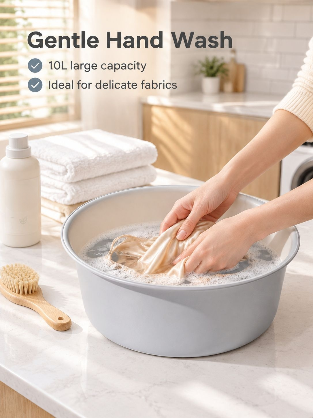Large household plastic basin for versatile home use