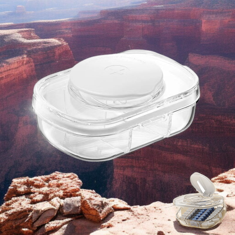 휴대용약통 다용도분약기 밀폐방습 휴대용가위약통 1분 2커터