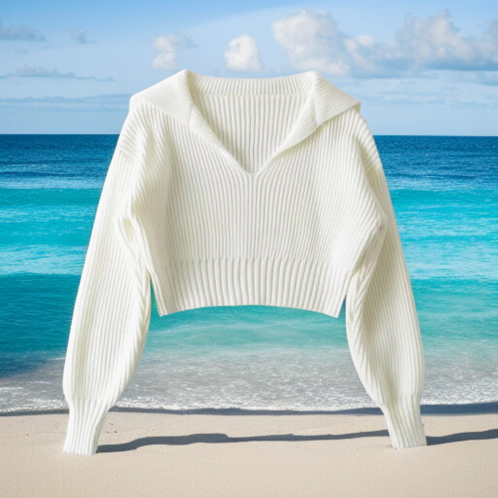 ラペルオールマッチセーター