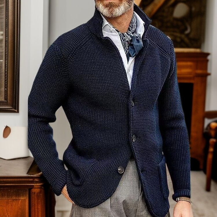 秋冬立襟開衫スーツ厚手のニットジャケットコート