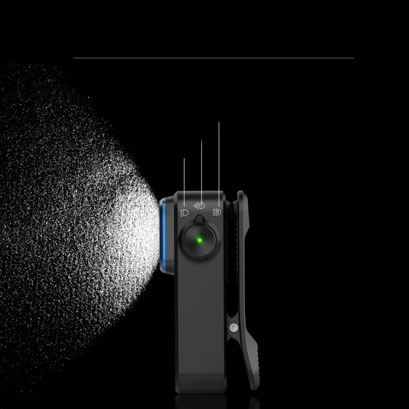 Linterna LED con reflector, foco y luz roja, linterna recargable USB-C de 500 lúmenes, luz de clip I