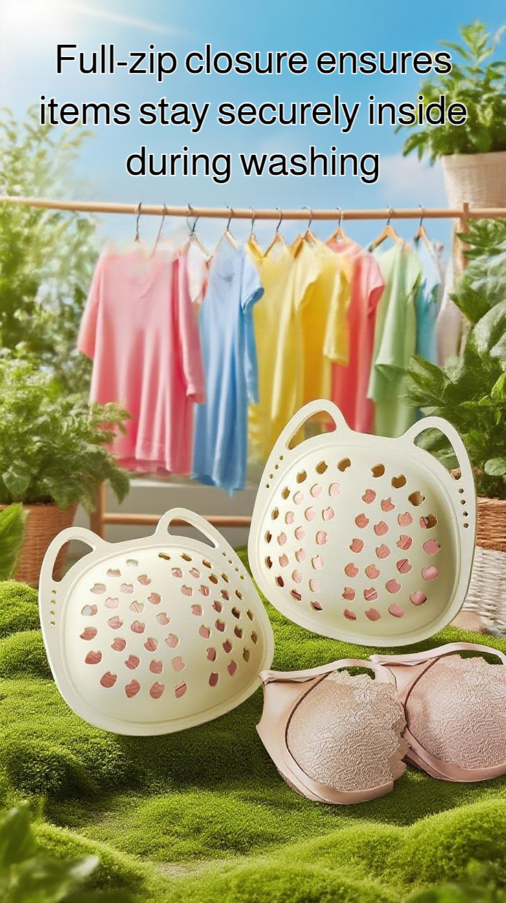 Reusable silicone bag protecting lingerie in washing machine