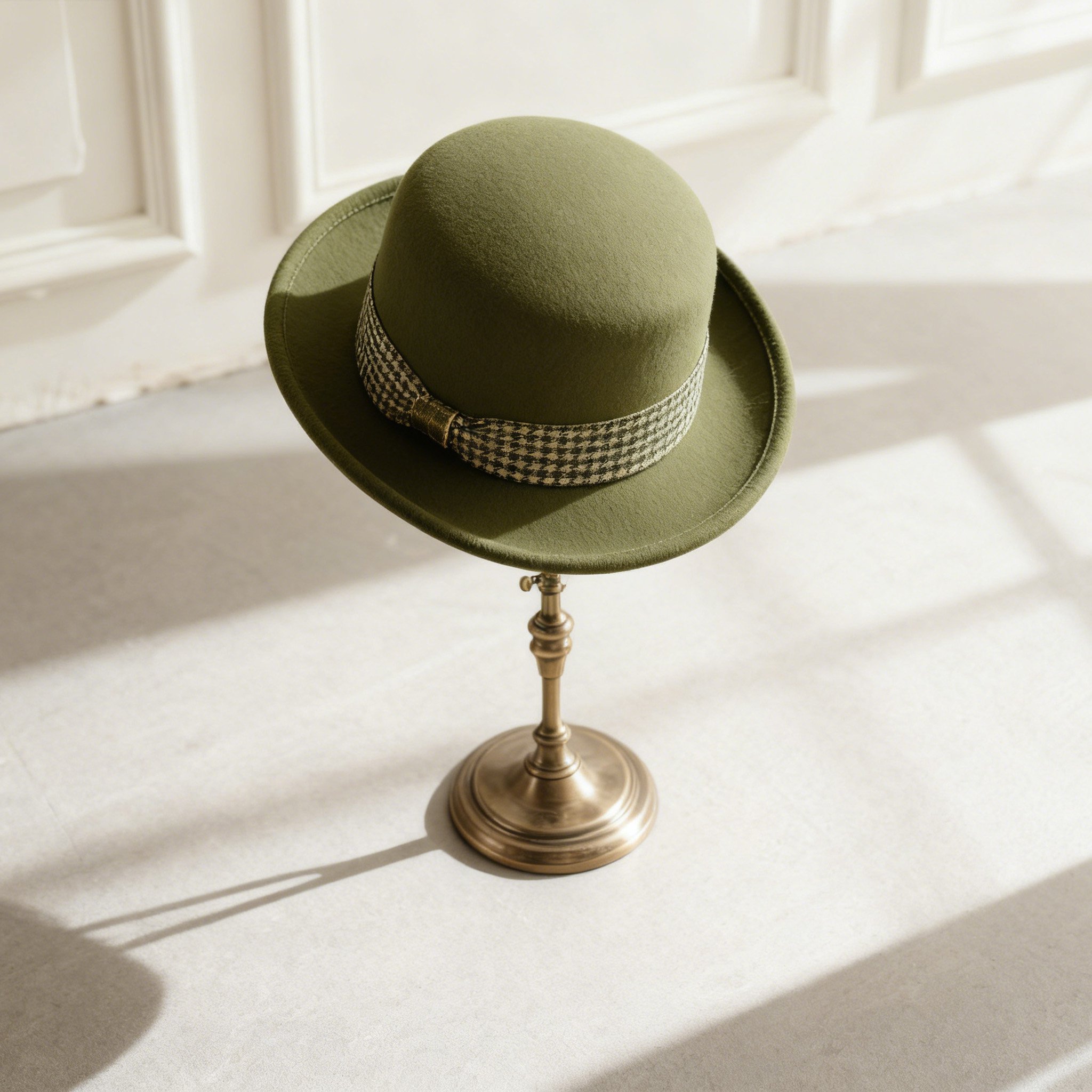 여성용 클래식 울 레트로 모자