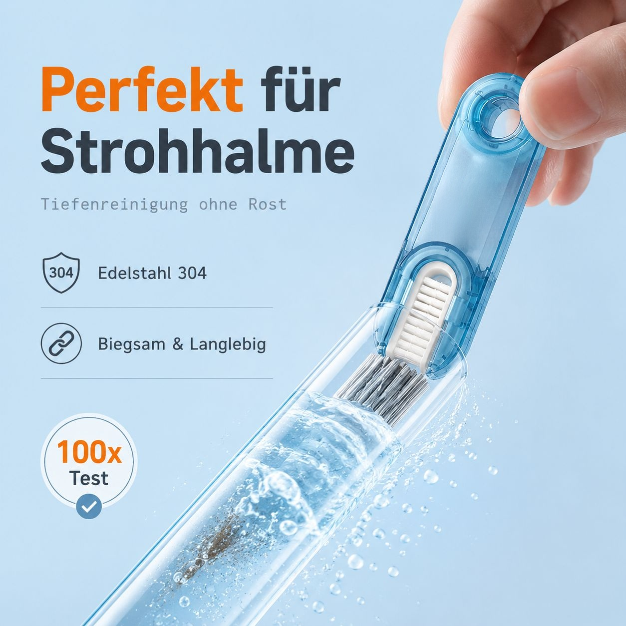3-in-1 Multifunktionsbürsten-Set (Deckelbürste/Flaschenbürste/Strohhalmbürste)