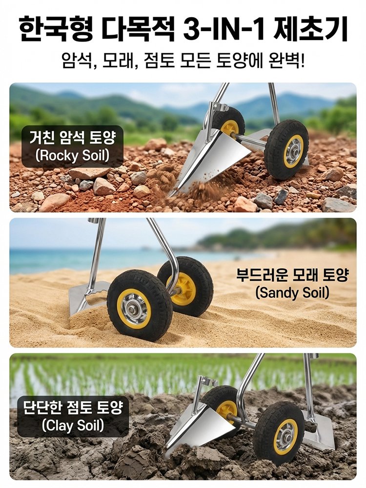 이중바퀴 농용 3in1 제초 경운기 삼각쟁기