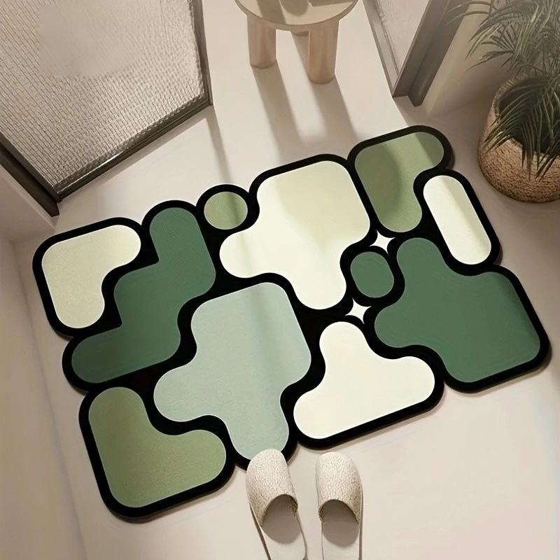 カラフルで清潔な吸水速乾バスマット 滑り止め簡単お手入れ