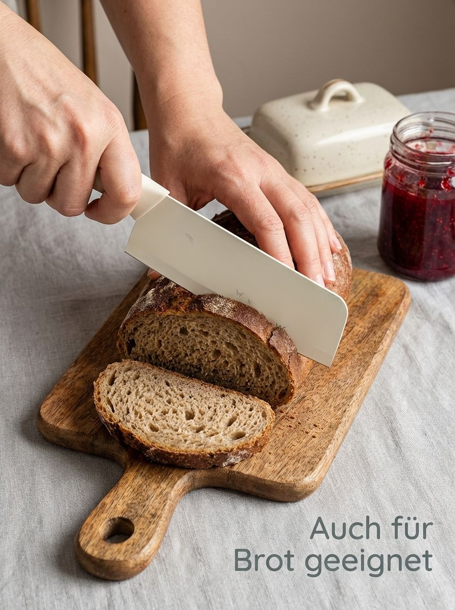 Ergonomisches Edelstahlmesser für komfortables Schneiden