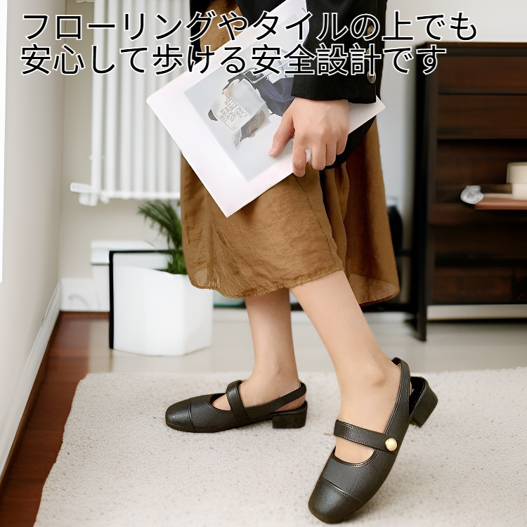 レディース一足履きつま先カバーサンダル 夏用滑り止め室外室内用