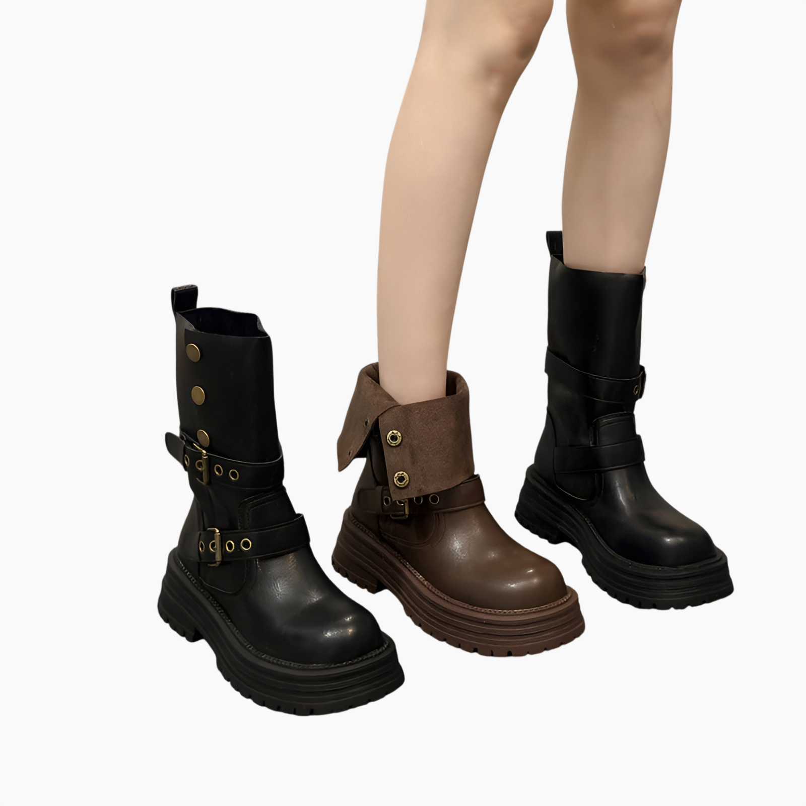 英国風ブーツ、女性用、2025年春秋新作、シングルブーツ、レトロレディースシューズ、ミドルブーツ、厚底ブラックショートブーツ