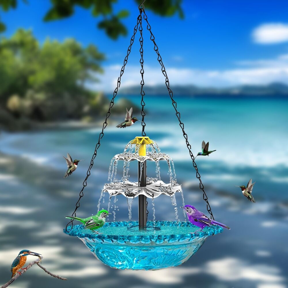 Hanging Outdoor Bird Feeder Decorative Bath Basin, Balcony Garden Hummingbird Feeder