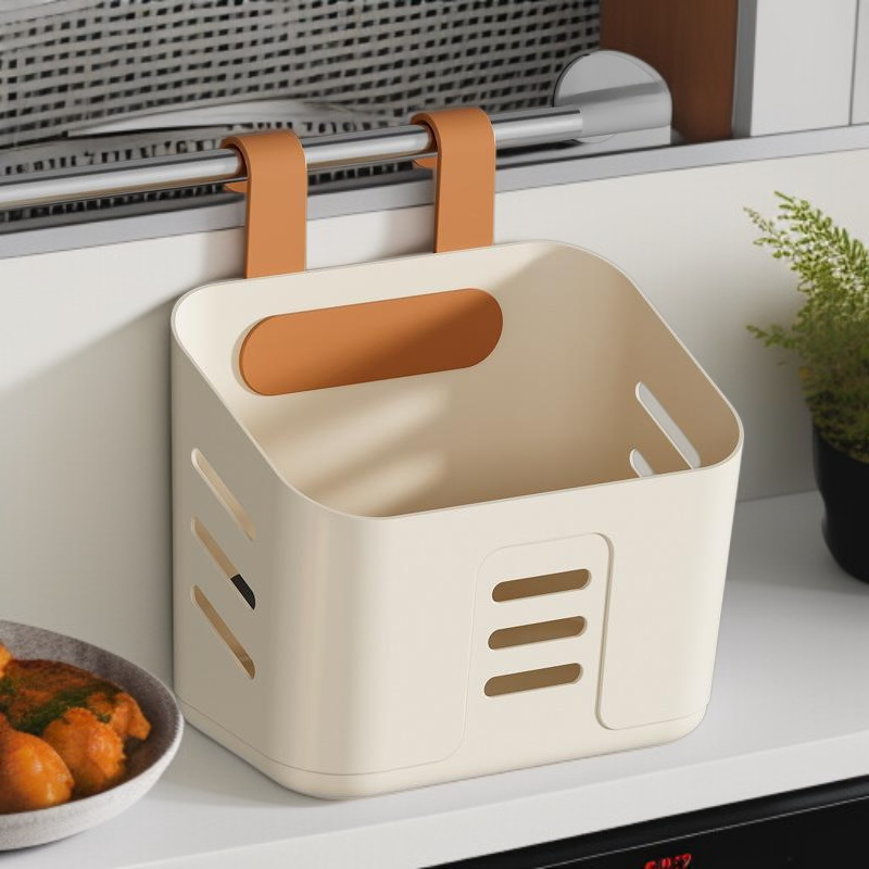 Függesztett műanyag tárolókosár konyhába