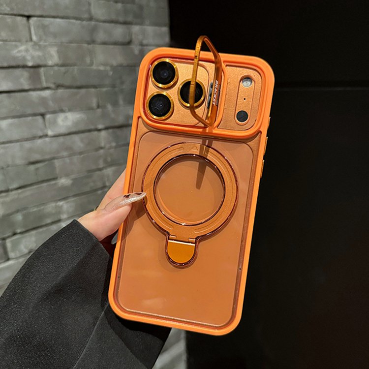 Apple 17対応 二重レンズカバー付き マグネット式透明耐衝撃ケース