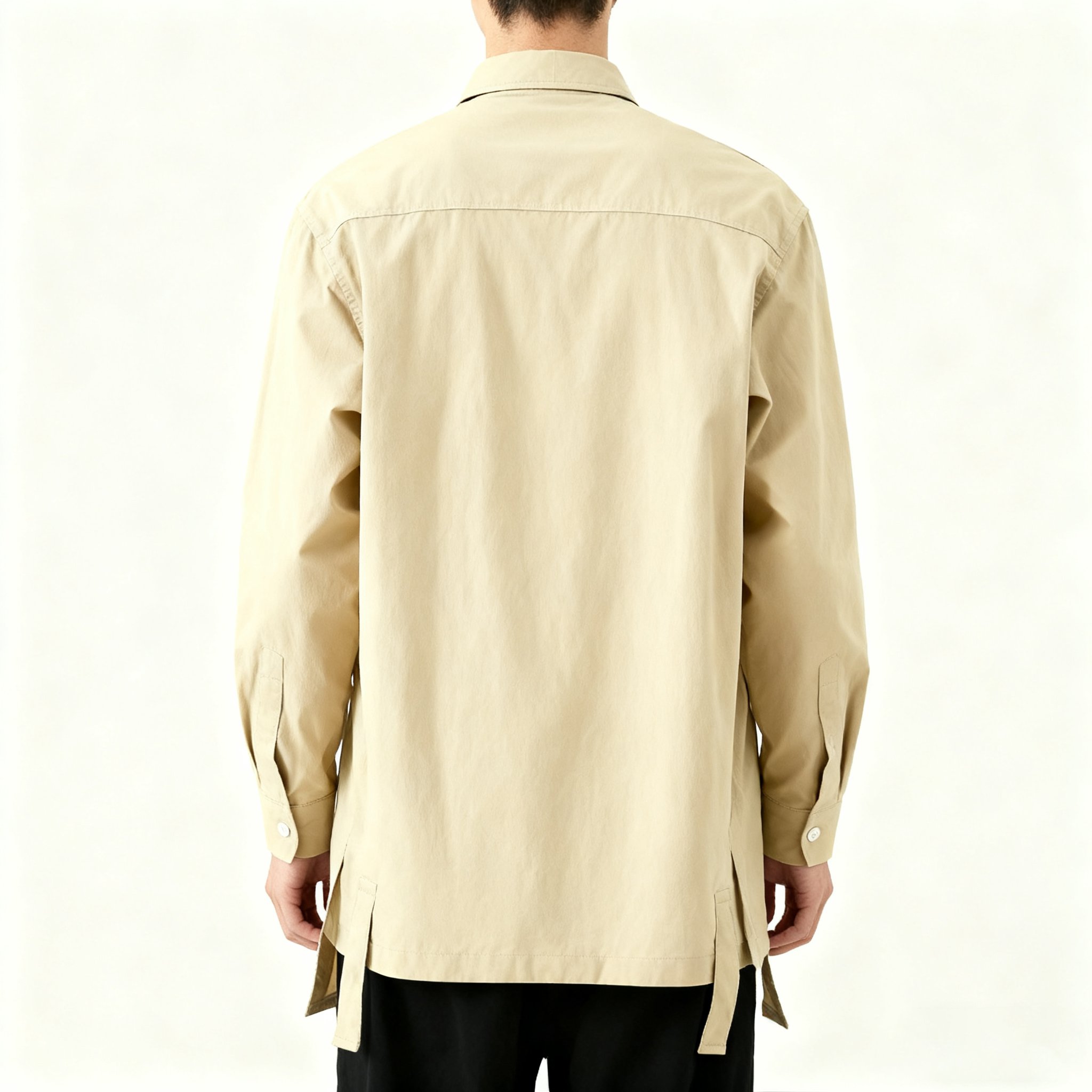 라이트 카키색 셔츠 재킷