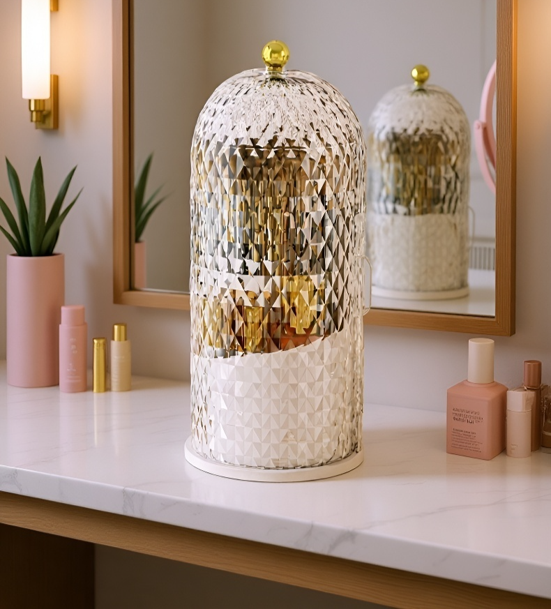 回転機能で取り出しやすいコスメ収納