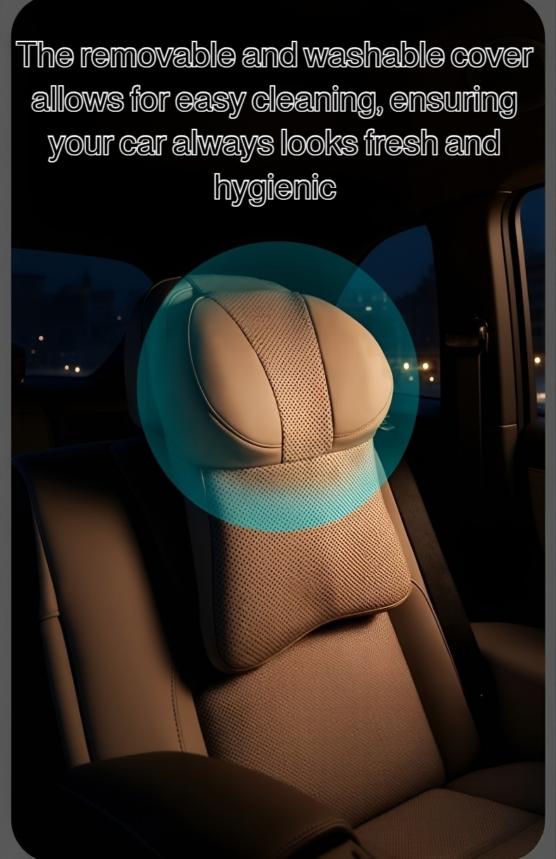 Adjustable memory foam car headrest pillow