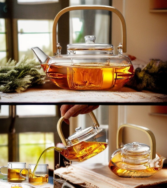 필터가 장착된 티포트 내부 모습