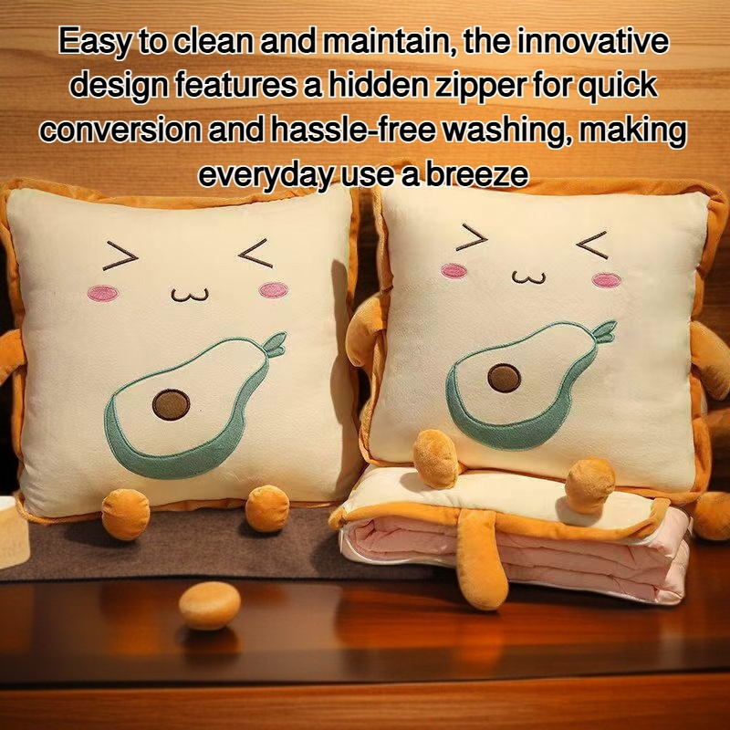 Convertible pillow turning into a quilt