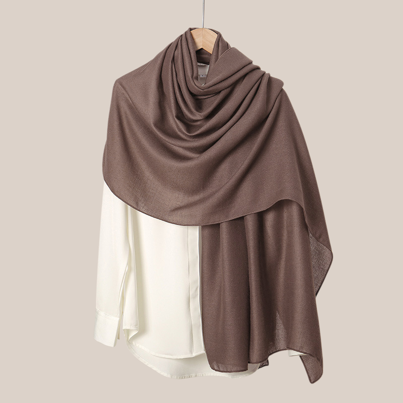  Bufanda de lino para mujer, color sólido