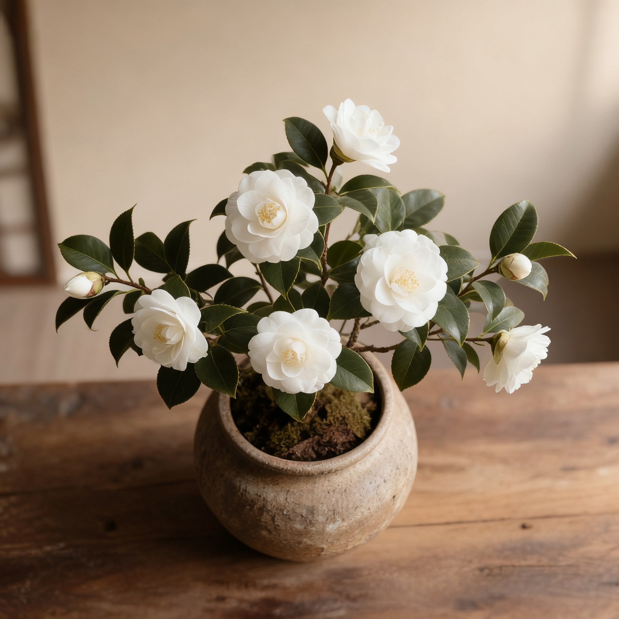 ต้นคามีเลียในกระถาง