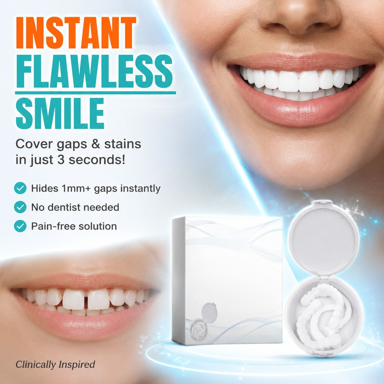 Adult Cosmetic Dental Veneer for Gap Cover and Minor Flaw Correction